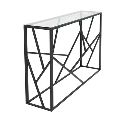 Carole Black Metal Console Table Canada - Sleek Glass Top
