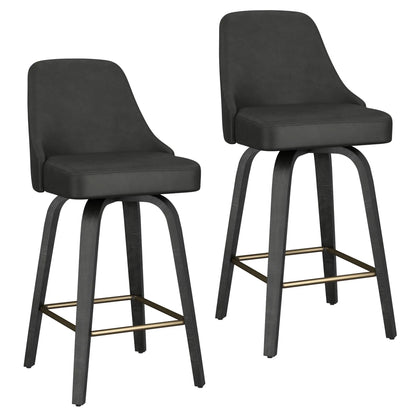 Oakley 26 Swivel Faux Leather Counter Stools - Set of 2