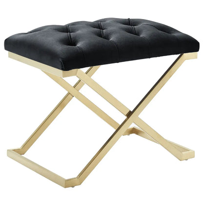 Rada Velvet Vanity Bench with Gold Legs