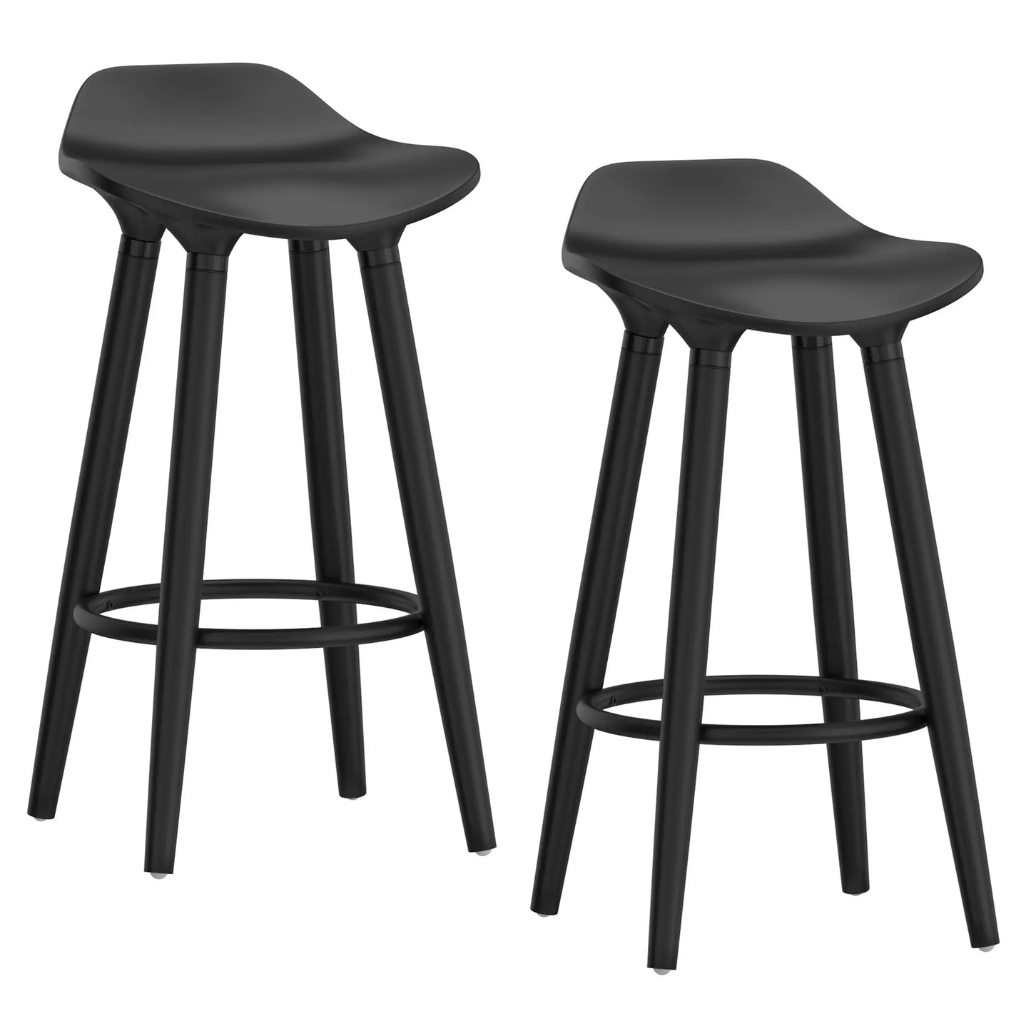 Trex 26 White Modern Counter Stools – Set of 2 with Wood Base