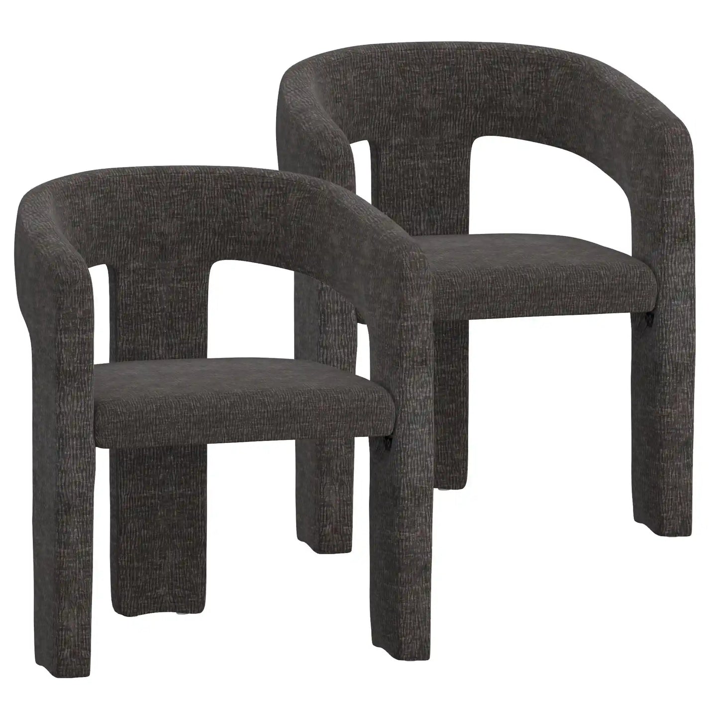 Beige Upholstered Dining Chairs Set of 2 – Modern Chenille Comfort
