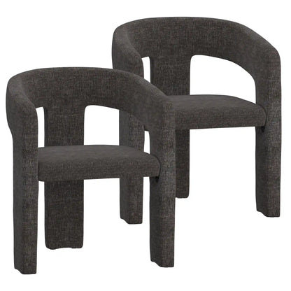 Beige Upholstered Dining Chairs Set of 2 – Modern Chenille Comfort