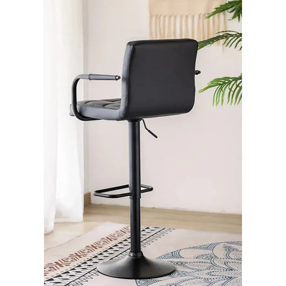 Black bar stool with armrests