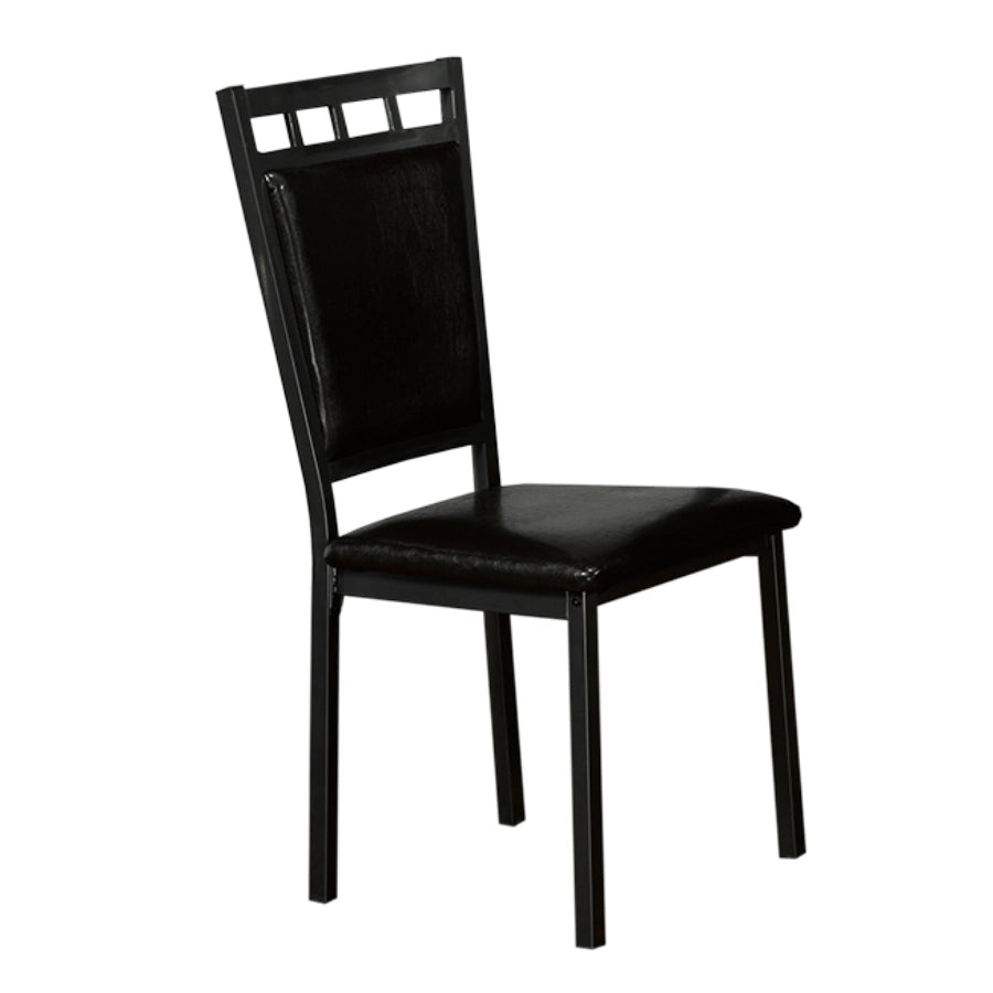 Black leather dining chair 
