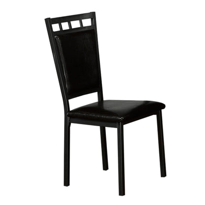 Black leather dining chair 