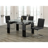 Glass dining set with Black Dining chair and table