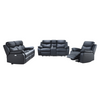 Black leather reclining sofa set