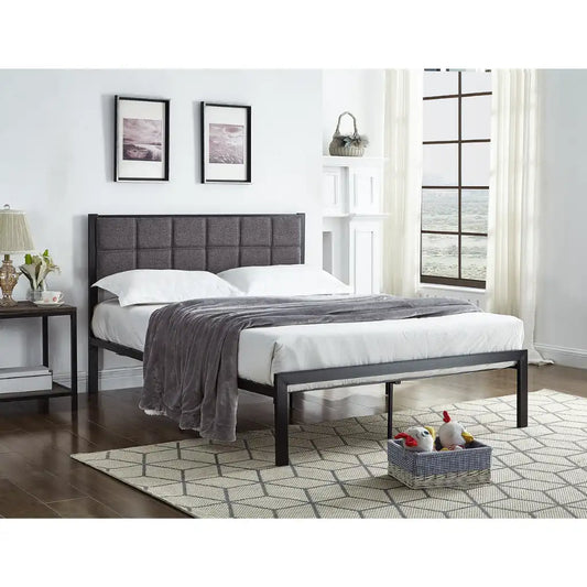 Black Metal Double Platform Bed