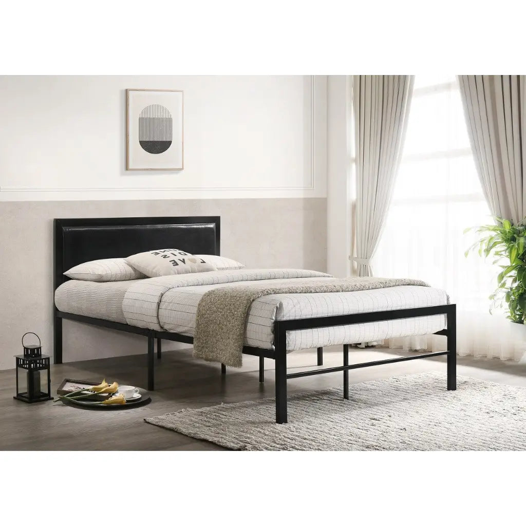 Black Metal Single Bed 