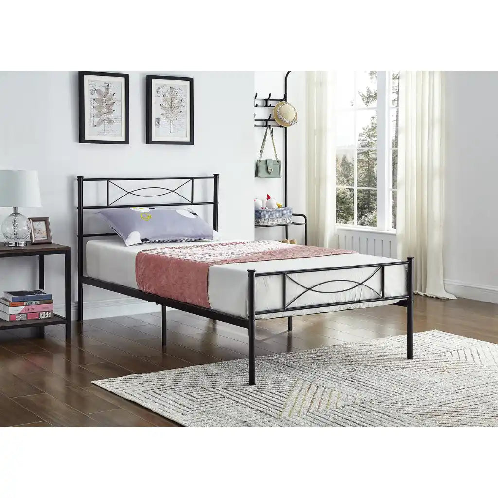 Black Metal Single Bed