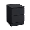 Black two-drawer nightstand
