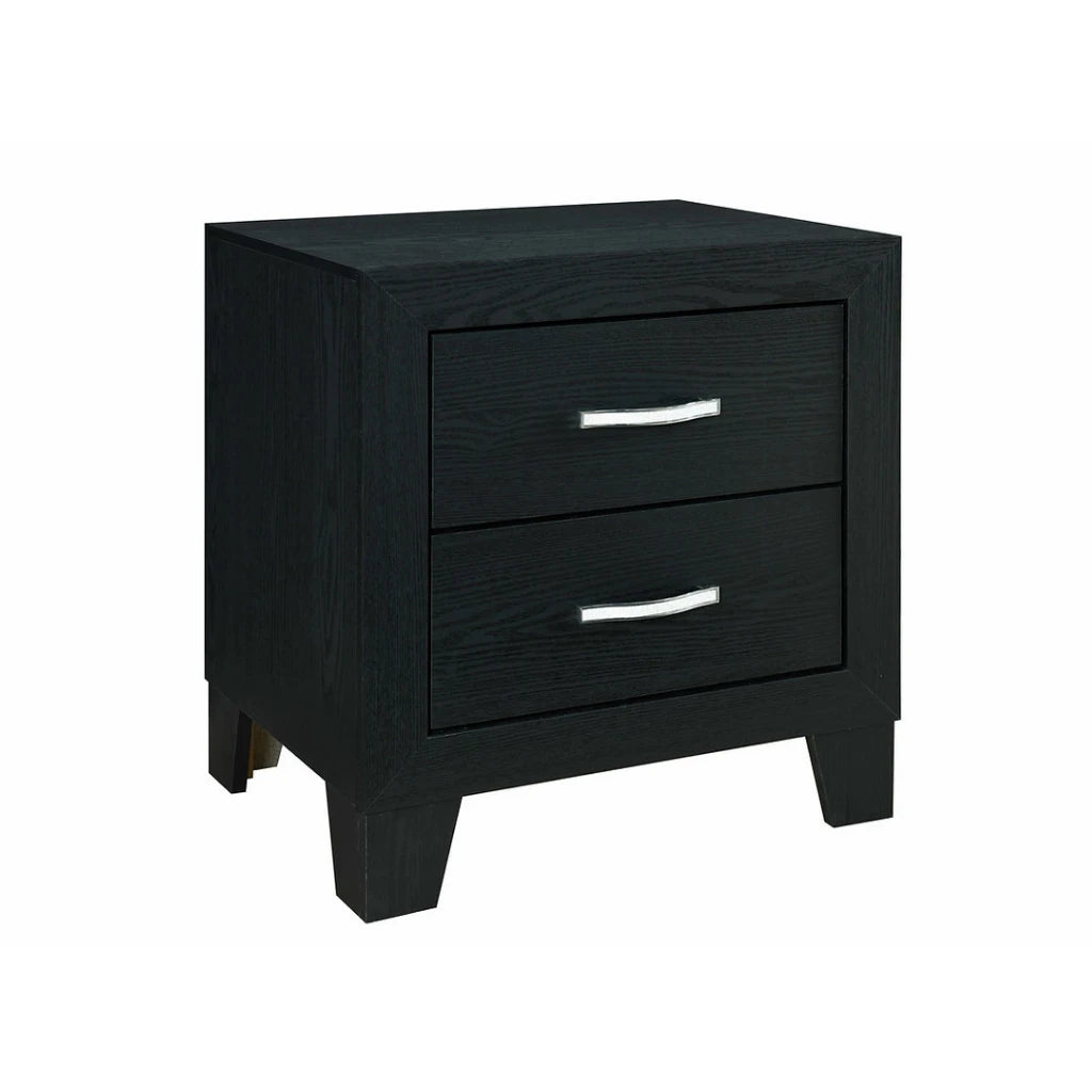 Black nightstand with two drawers 