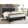 Black PU Double Bed with Mattress Support 