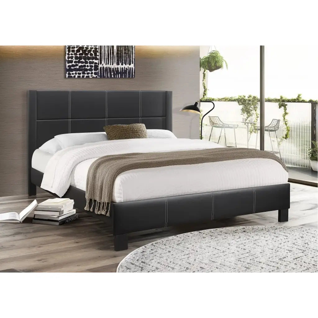 Black PU Single Bed