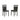 Black PU Dining Chairs Set