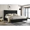  Black Queen Bed with Tufted Wingback 