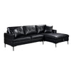 Black leather sectional sofa 