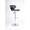 Black bar stool with a chrome base 