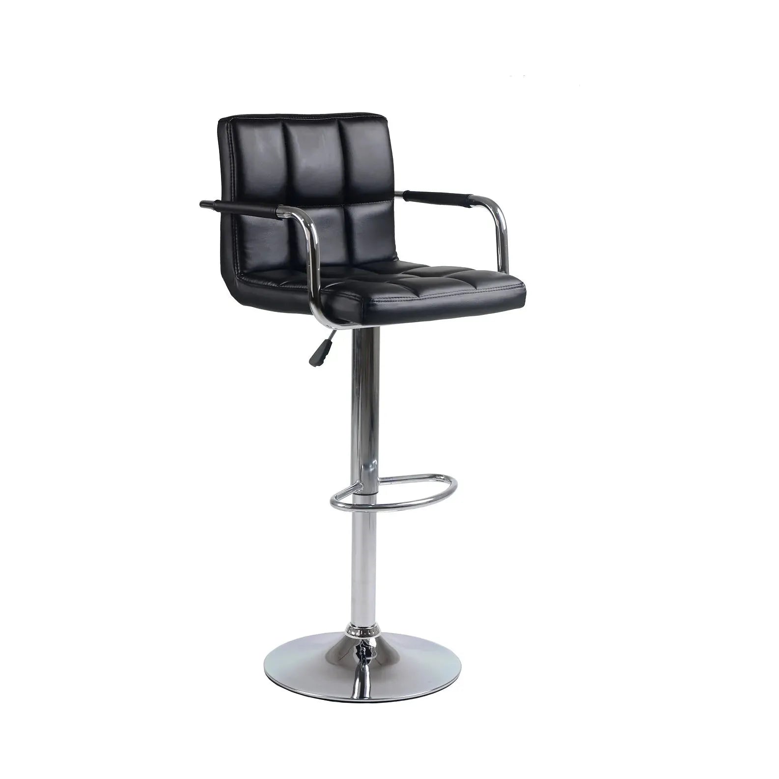 Black bar stool with armrests 