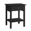 Black nightstand with a drawer