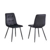Black dining chairs with quilted backrest