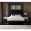 Black Velvet Double Bed with Tufting