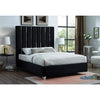Black Velvet King Bed With Chrome Legs
