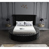 Black Velvet King Bed with Deep Tufting
