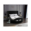 Black Velvet Queen Bed with Deep Tufting
