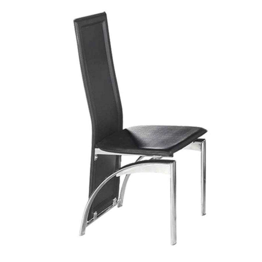 Black dining chair with metal frame 