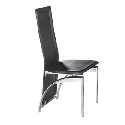 Black dining chair with metal frame 