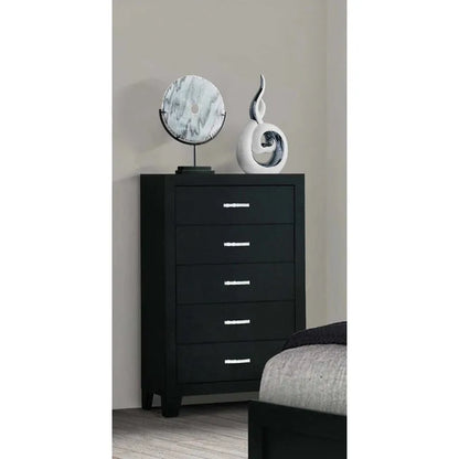 Black dresser with 5 drawers