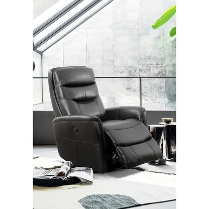 Black leather recliner chair