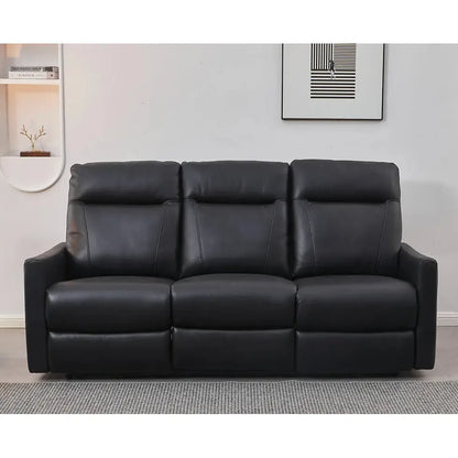Black leather sofa for living room 