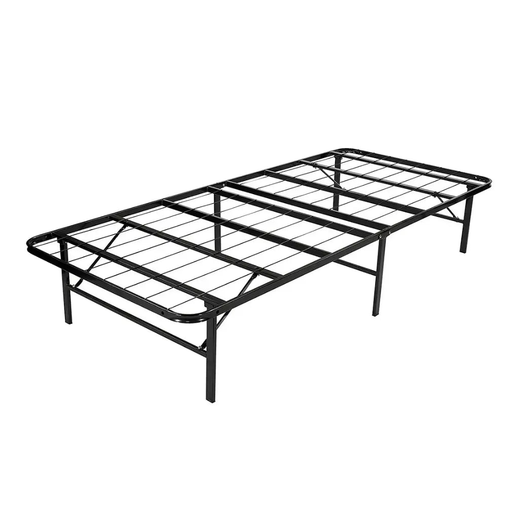 Black metal bed frame