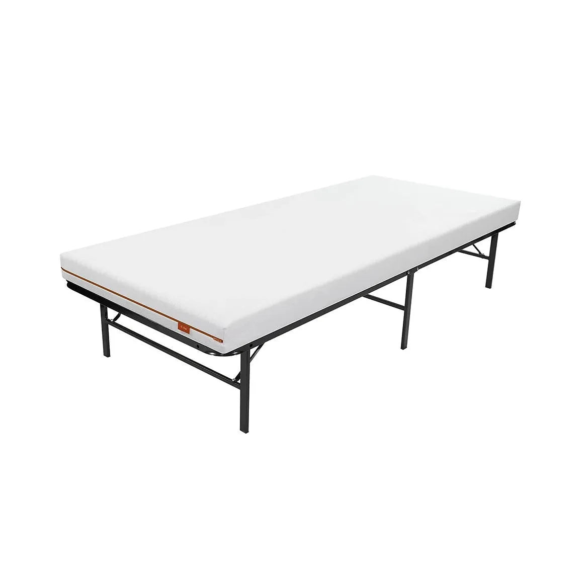 Black metal folding bed frame