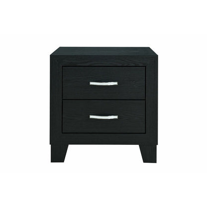 Black nightstand with two drawers for Bedroom