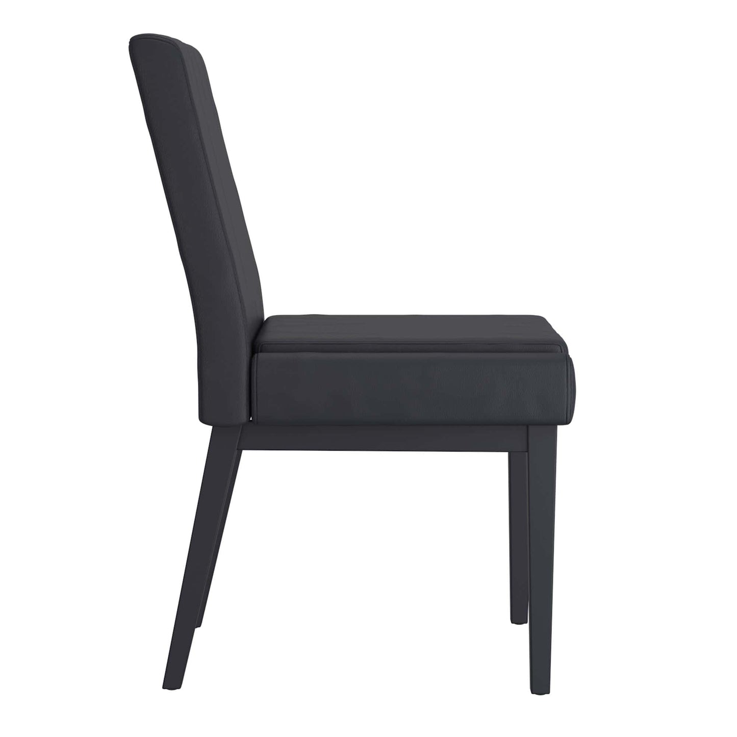 Cortez Dining Chair, in Faux Leather with Black Metal Legs - Set of 2