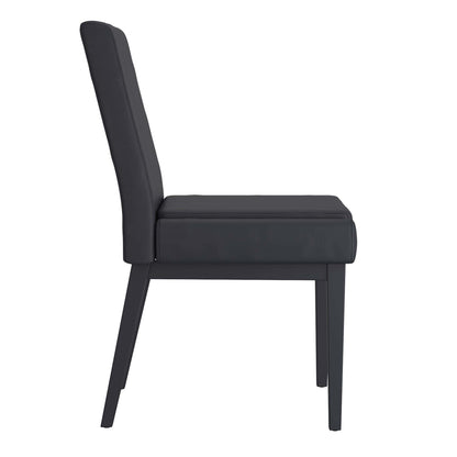 Cortez Dining Chair, in Faux Leather with Black Metal Legs - Set of 2