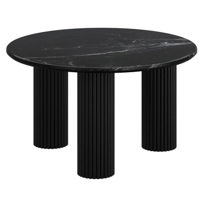 Jilsa Marble Coffee Table With Solid Mango Wood Base