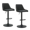 Kron Adjustable Swivel Fabric Bar Stools Set of 2 – Air-Lift Height