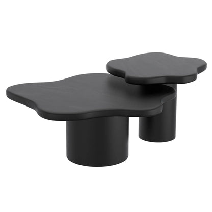 Mayal 2-Piece  Coffee Table Set With Solid Mango Wood, Modern Style