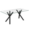 Stark 71 Modern Glass Dining Table with Metal Geometric Base