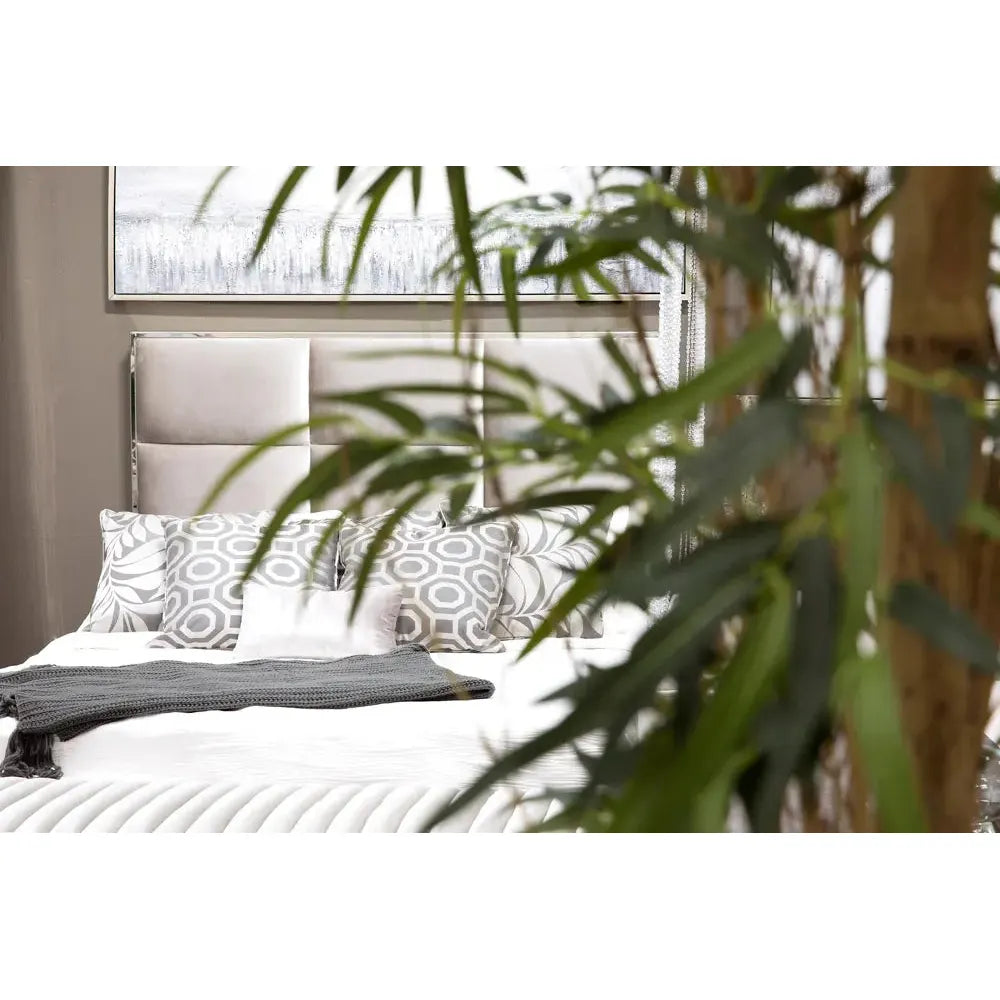 Blair King Bed in Grey Velvet – Deep Tufted Headboard