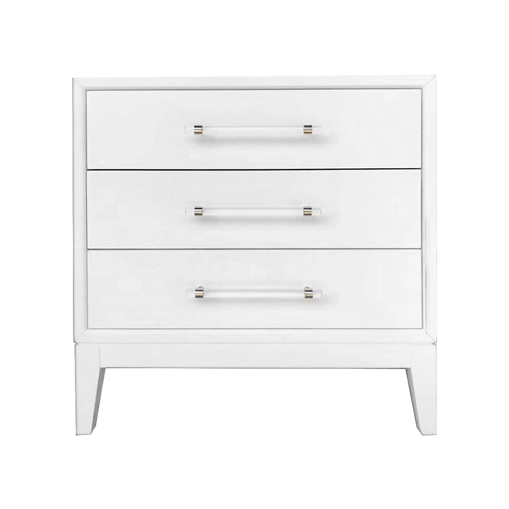 Blanca Modern White 3 Drawer Dresser with Soft-Close Drawers