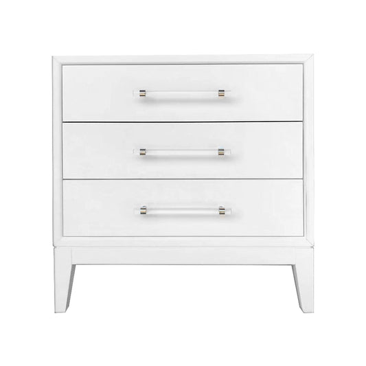 Blanca Modern White 3 Drawer Dresser with Soft-Close Drawers