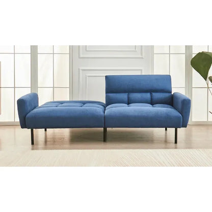 Blue sofa bed in a room 