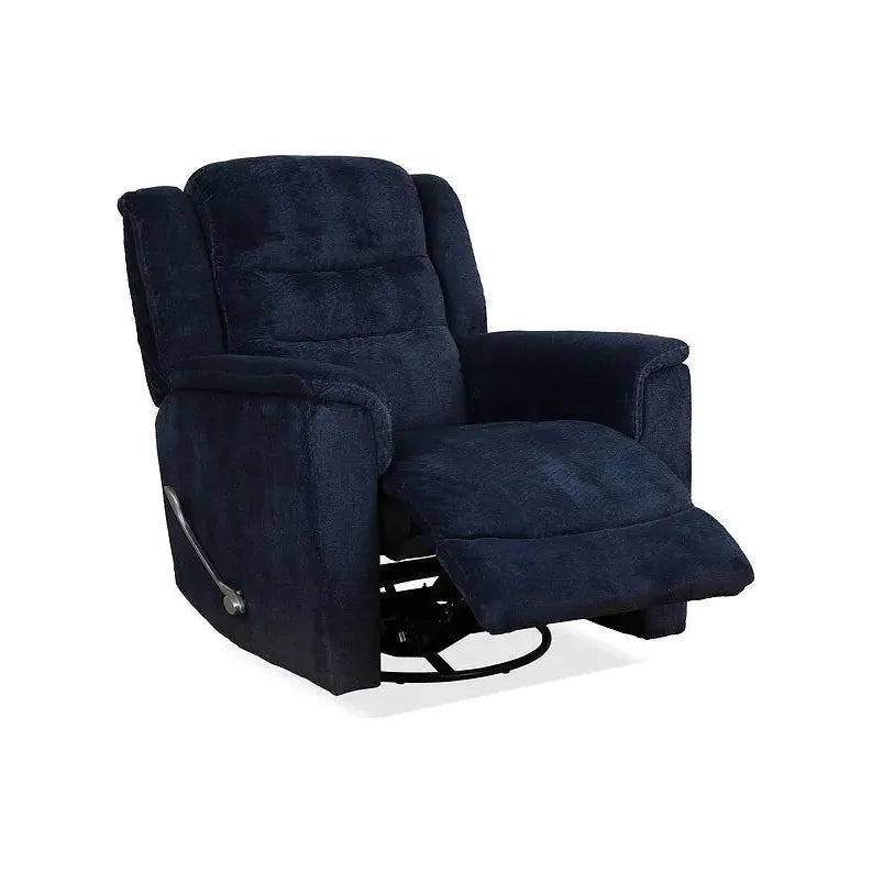 Blue fabric recliner chair 