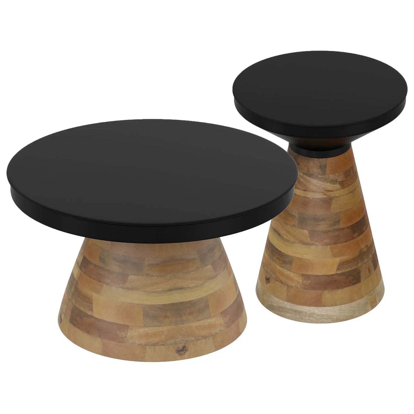 Boden 2pc Coffee Table Set in Black & Walnut