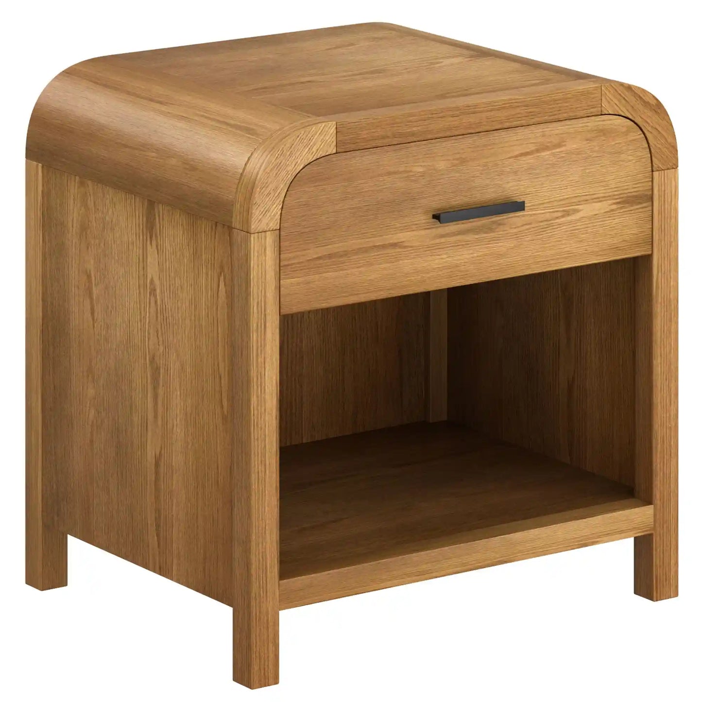 Bowman Nightstand with USB Ports – 1 Drawer, Dark Walnut Finish